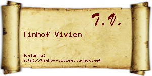 Tinhof Vivien névjegykártya